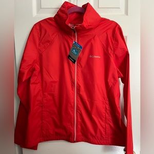 NWT Women’s Columbia Rainjacket; Waterproof, Zipper, Red, Size XL
